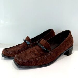 Stuart Weitzman brown suede loafers